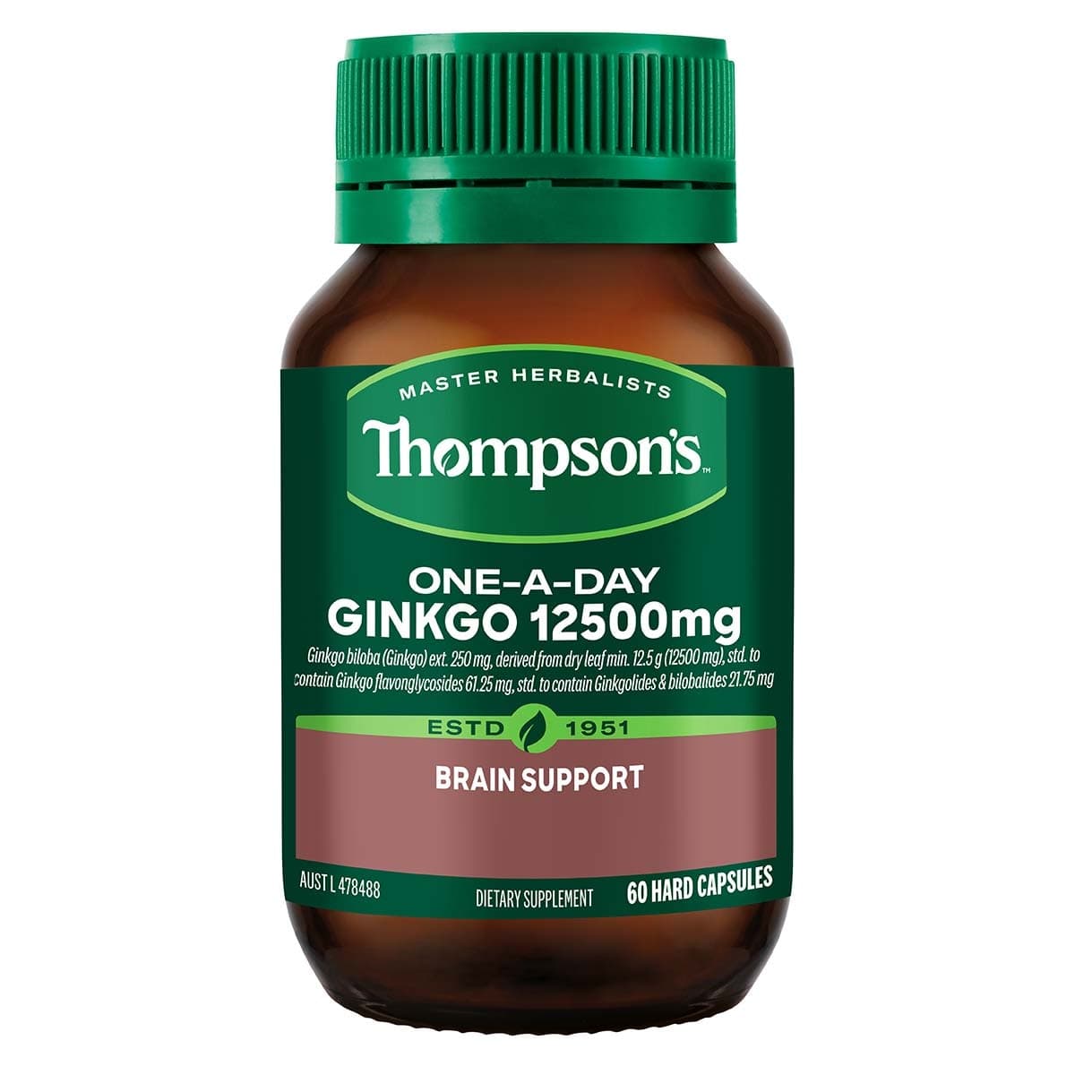 Thumbnail Thompson's One-A-Day Ginkgo 12500mg 60 Capsules