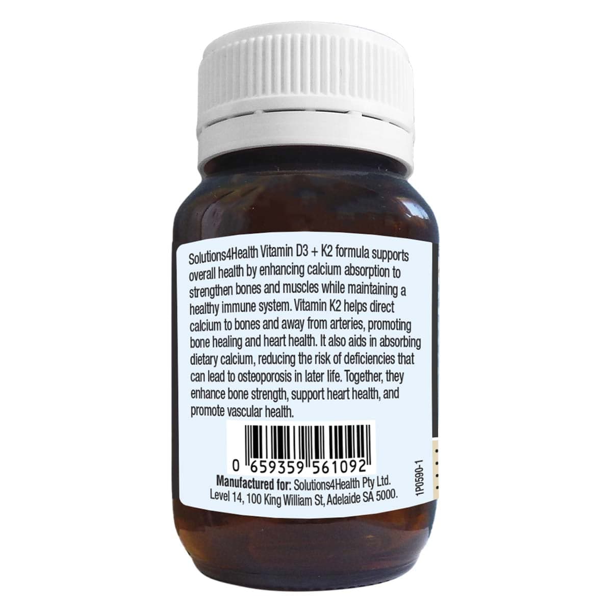Thumbnail Solutions 4 Health Vitamin D3+K2 60 Capsules