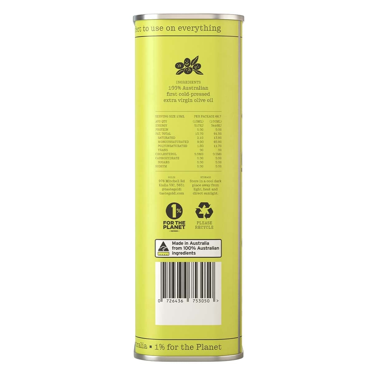 Thumbnail Goldi Smooth Extra Virgin Olive Oil Tin 1000ml