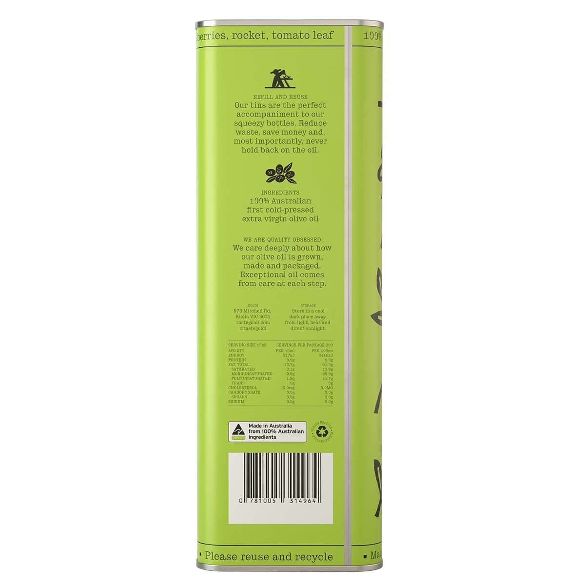 Thumbnail Goldi Punchy Extra Virgin Olive Oil Tin 3000ml