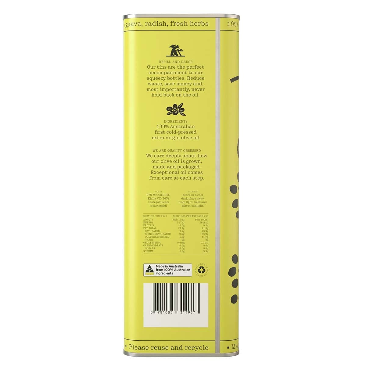 Thumbnail Goldi Smooth Extra Virgin Olive Oil Tin 3000ml