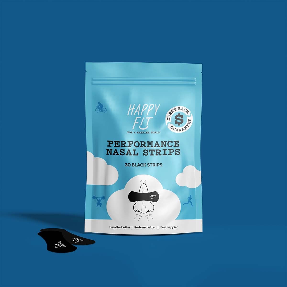 Thumbnail Happy Fit Performance Nasal Strips Black 30 Pack