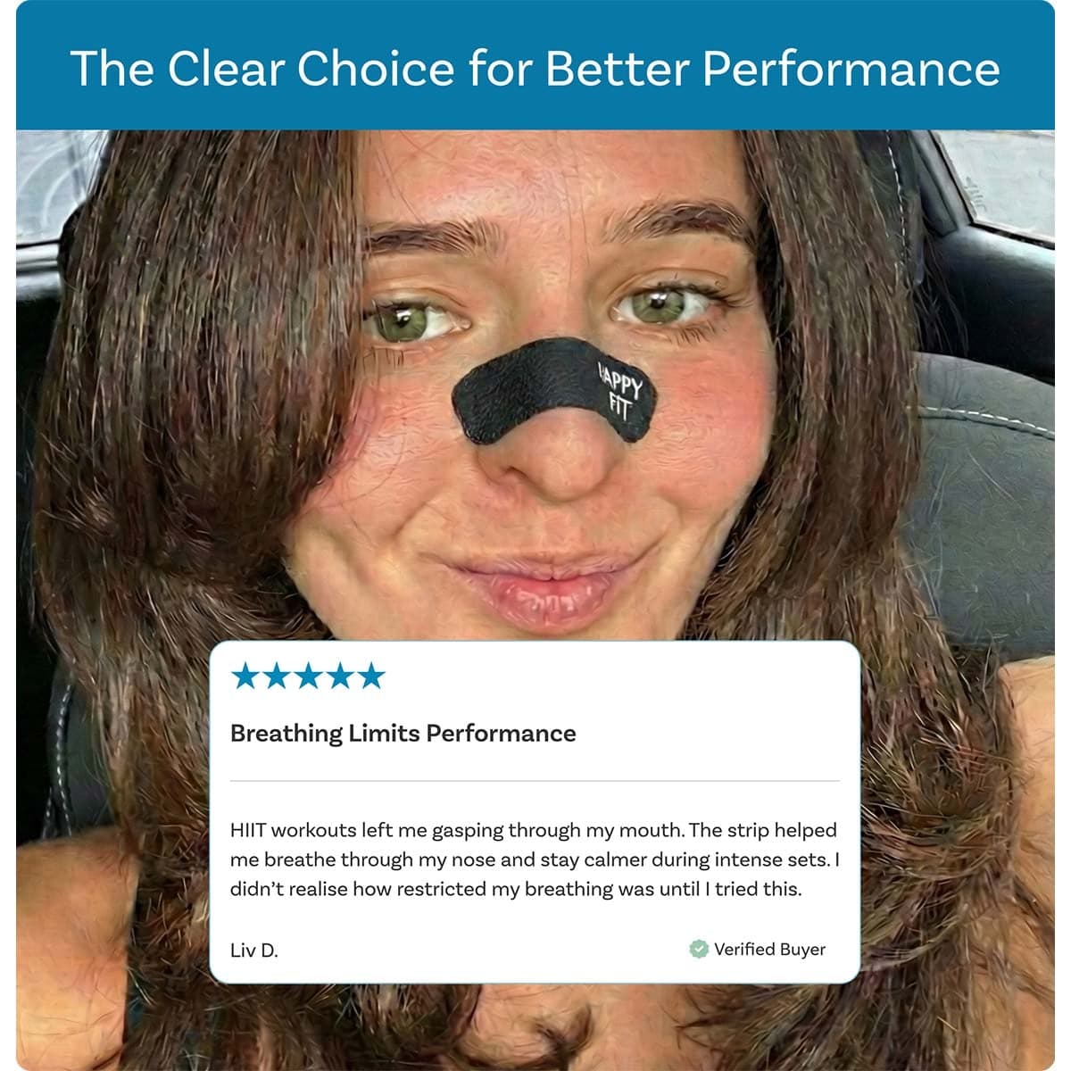 Thumbnail Happy Fit Performance Nasal Strips Black 30 Pack