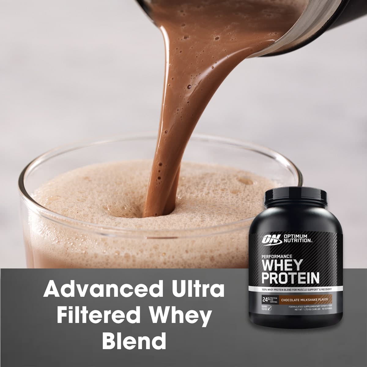 Thumbnail Optimum Nutrition Performance Whey Protein Powder Chocolate 1.75kg