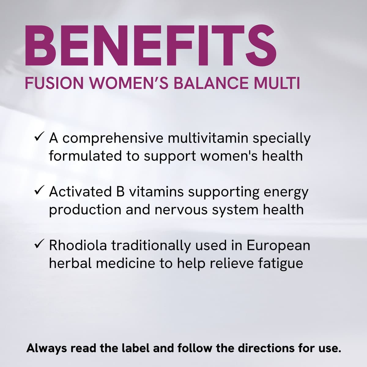 Thumbnail Fusion Health Womens Balance Multivitamin 60 Tablets