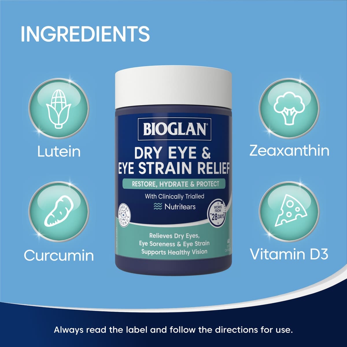 Thumbnail Bioglan Dry Eye & Eye Strain Relief 60 Capsules