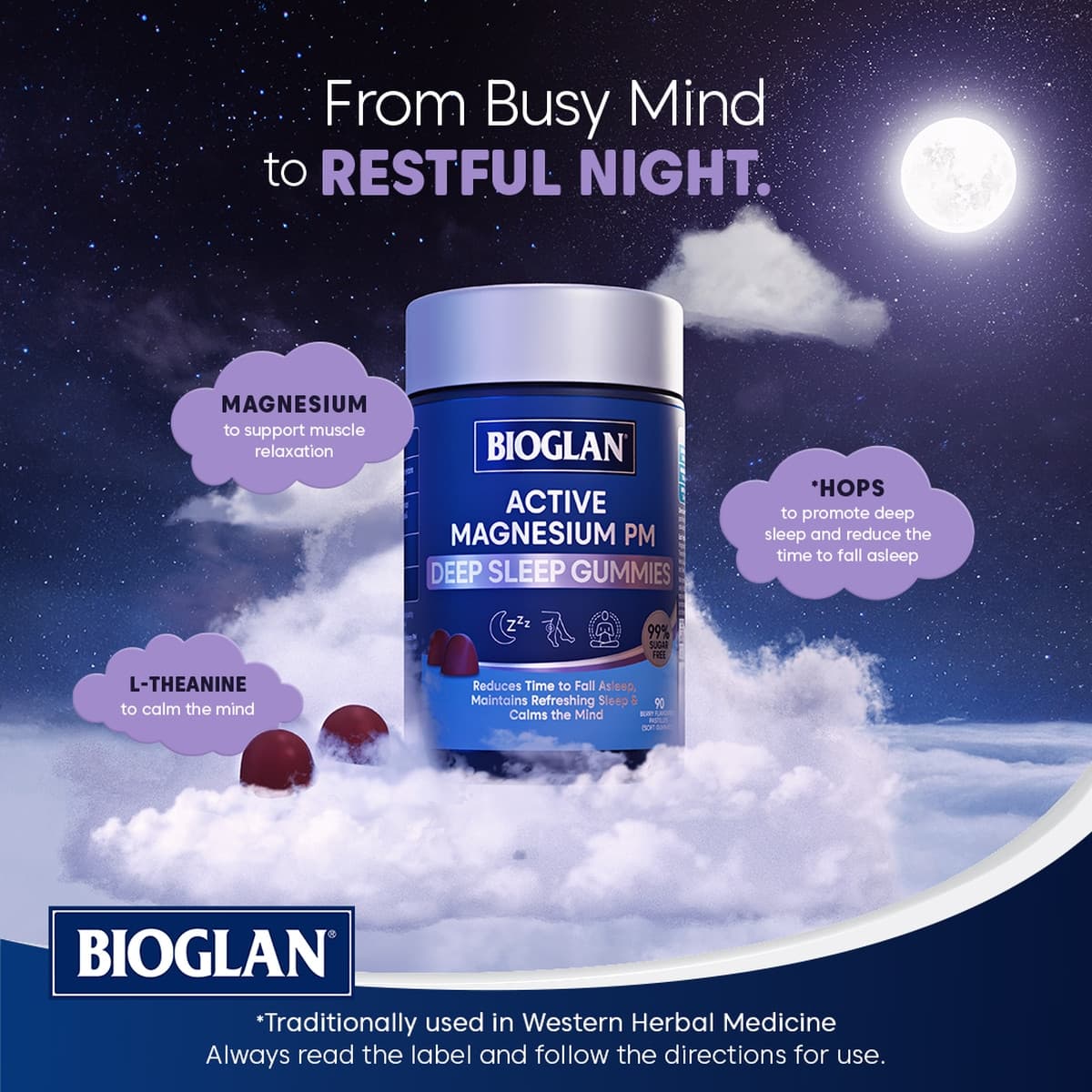 Thumbnail Bioglan Active Magnesium PM Deep Sleep Gummies 90 Pack