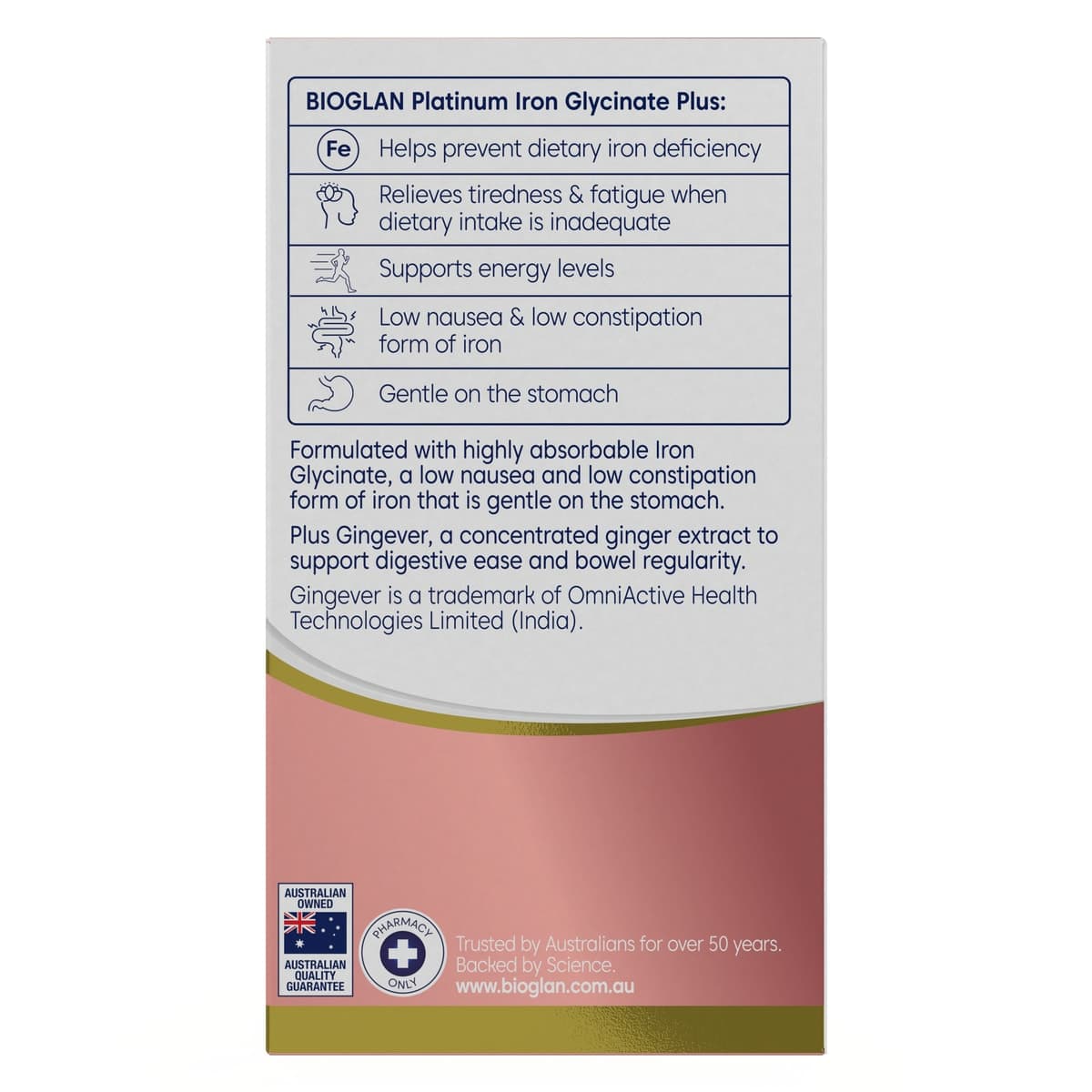 Thumbnail Bioglan Platinum Iron Glycinate Plus 30 Tablets