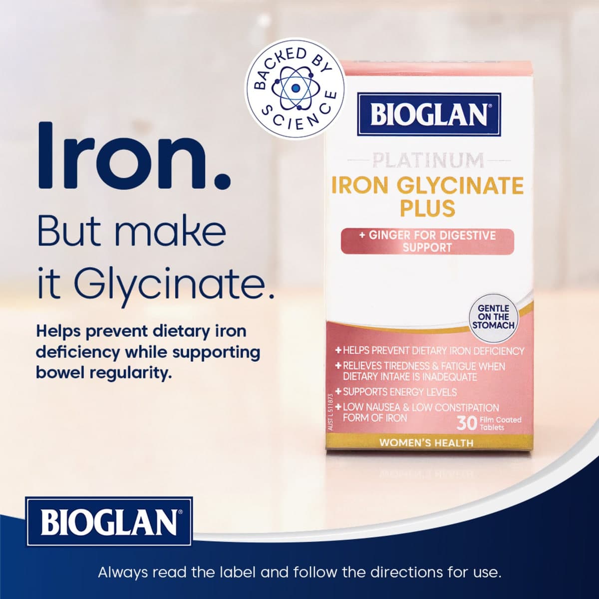 Thumbnail Bioglan Platinum Iron Glycinate Plus 30 Tablets