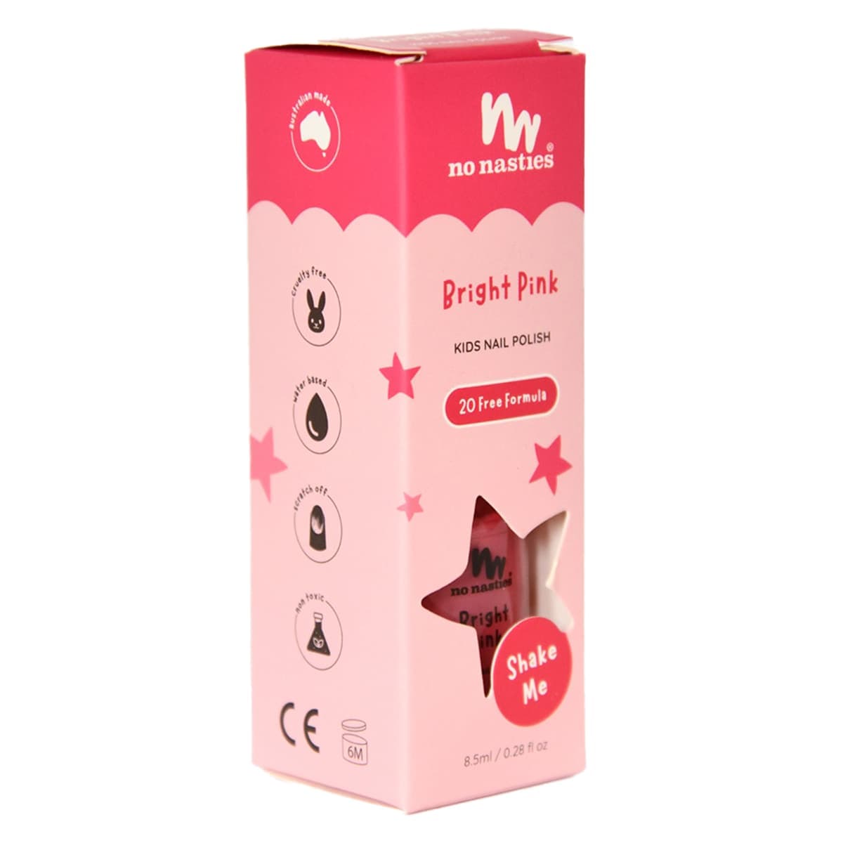 Thumbnail No Nasties Bright Pink Water-Based Kids Nail Polish 8.5ml