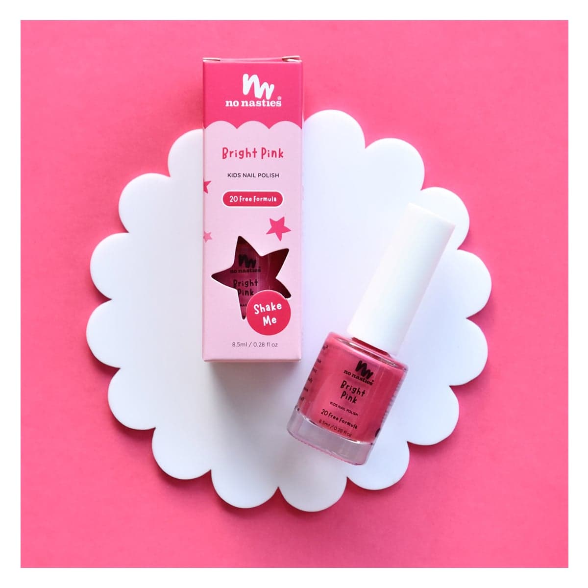 Thumbnail No Nasties Bright Pink Water-Based Kids Nail Polish 8.5ml