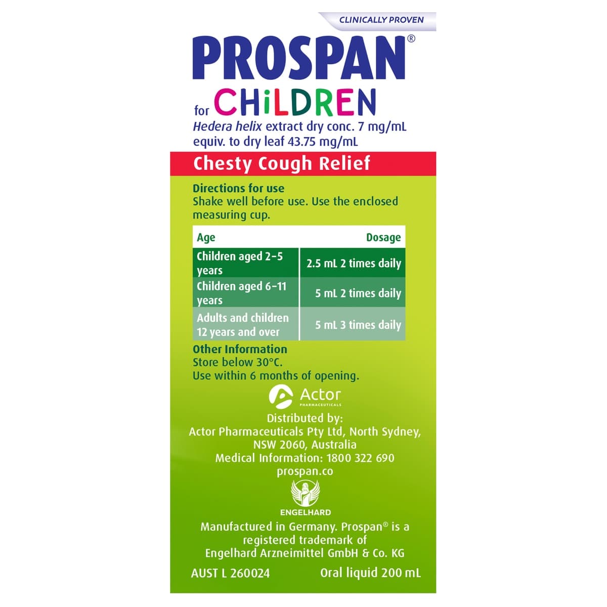Thumbnail Prospan for Children Chesty Cough Syrup Relief Cherry 200ml