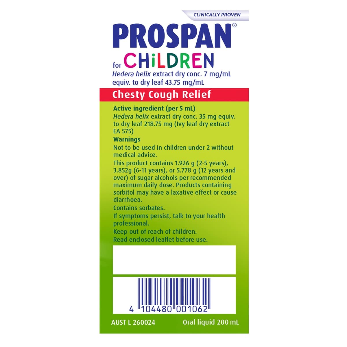 Thumbnail Prospan for Children Chesty Cough Syrup Relief Cherry 200ml