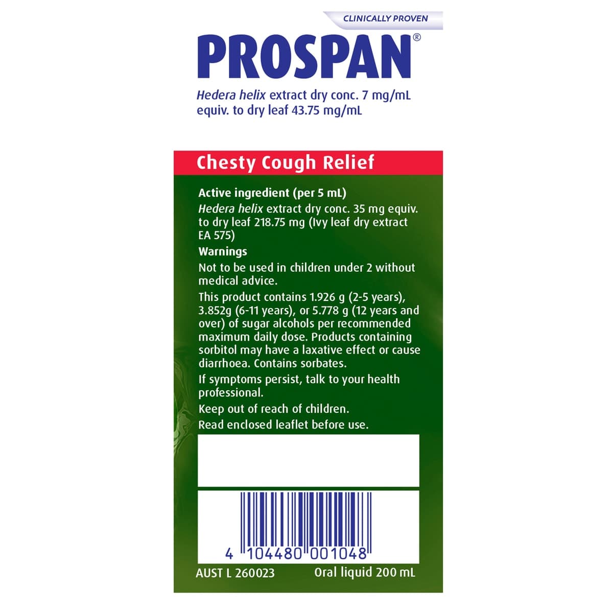 Thumbnail Prospan Chesty Cough Relief Syrup 200ml