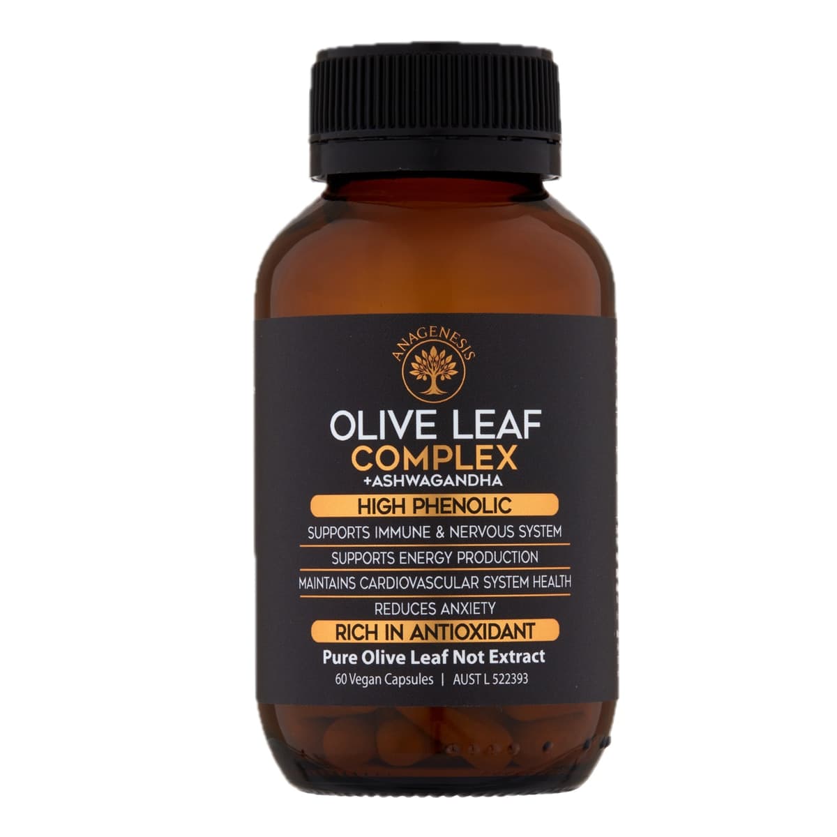 Thumbnail Anagenesis Olive Leaf Complex + Ashwagandha 60 capsules
