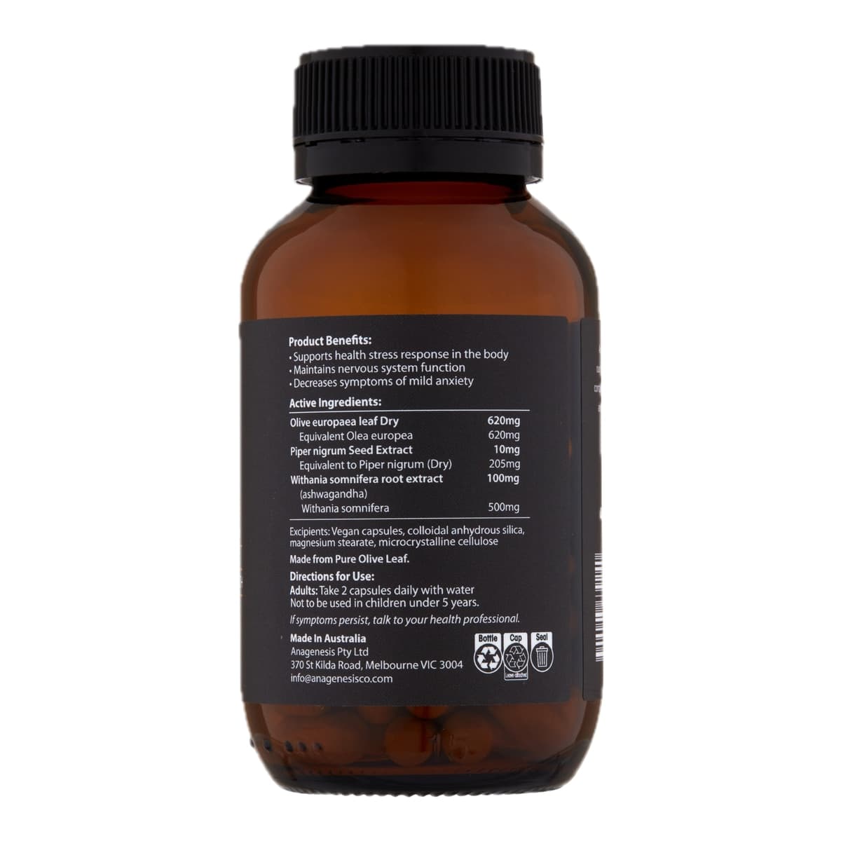 Thumbnail Anagenesis Olive Leaf Complex + Ashwagandha 60 capsules