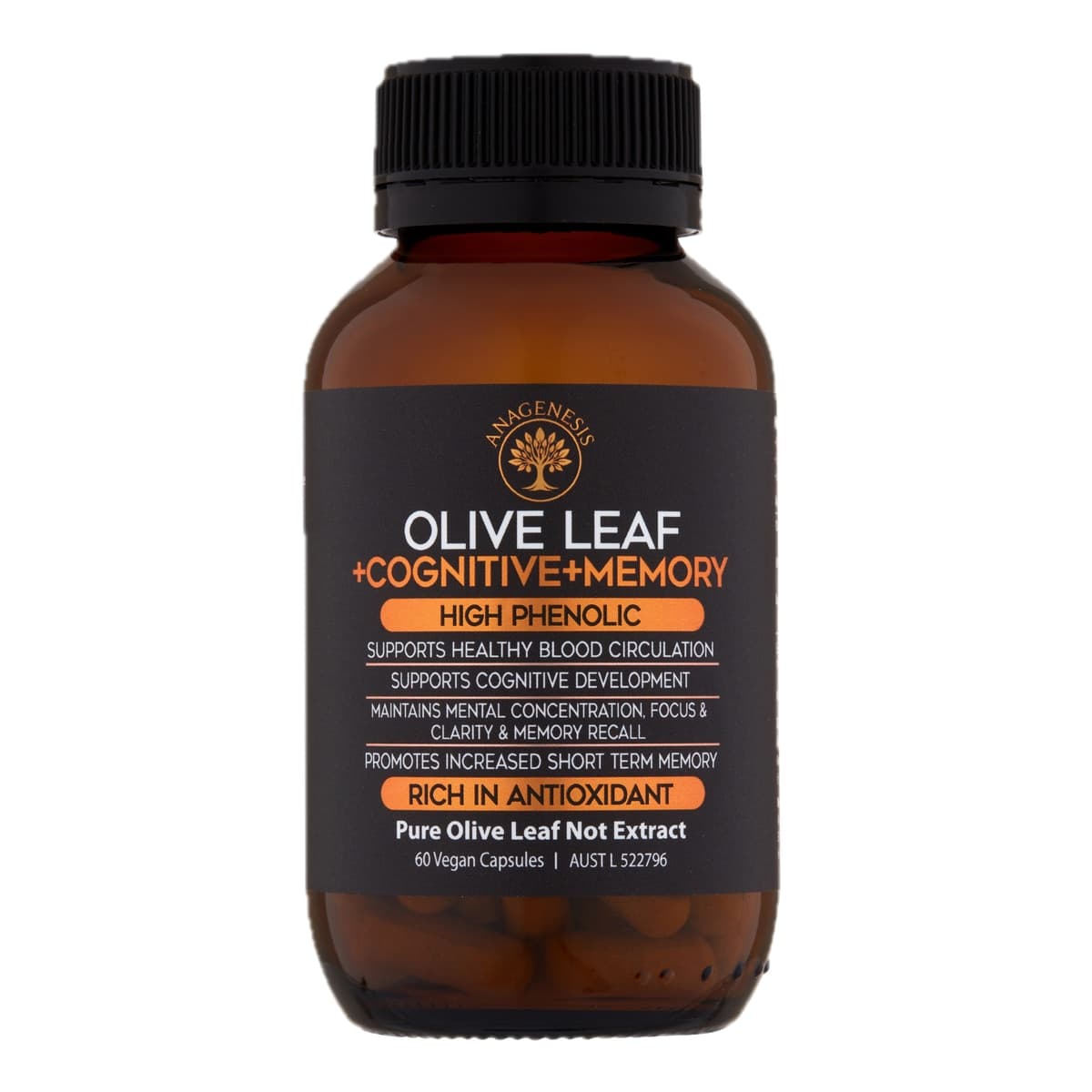 Thumbnail Anagenesis Olive Leaf + Cognitive + Memory 60 Capsules