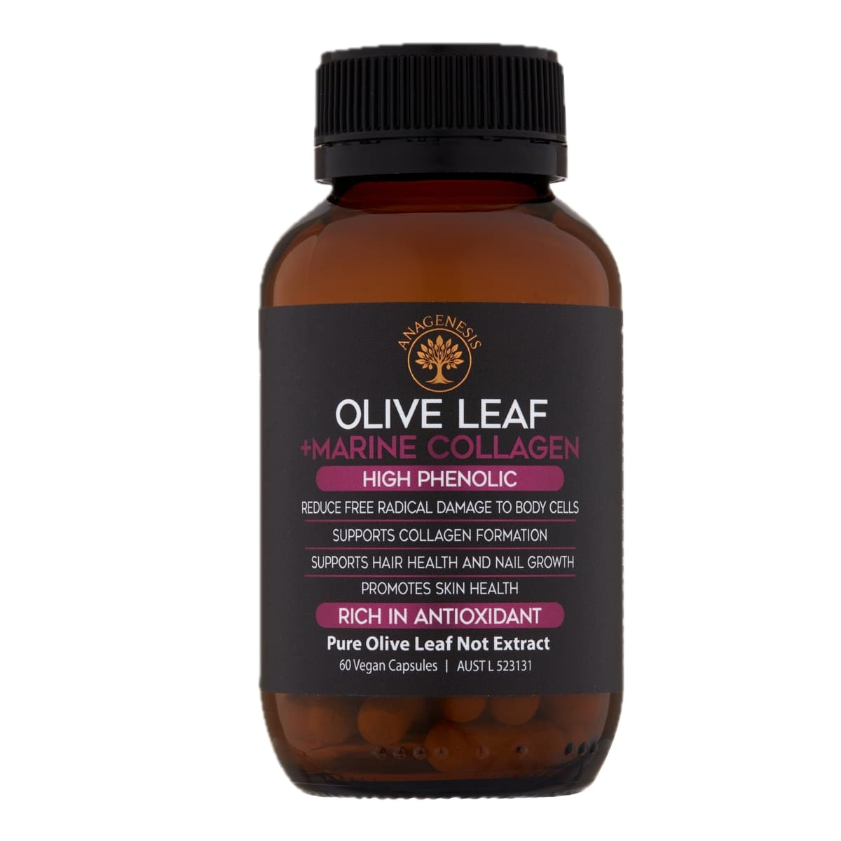 Thumbnail Anagenesis Olive Leaf + Marine Collagen 60 Capsules