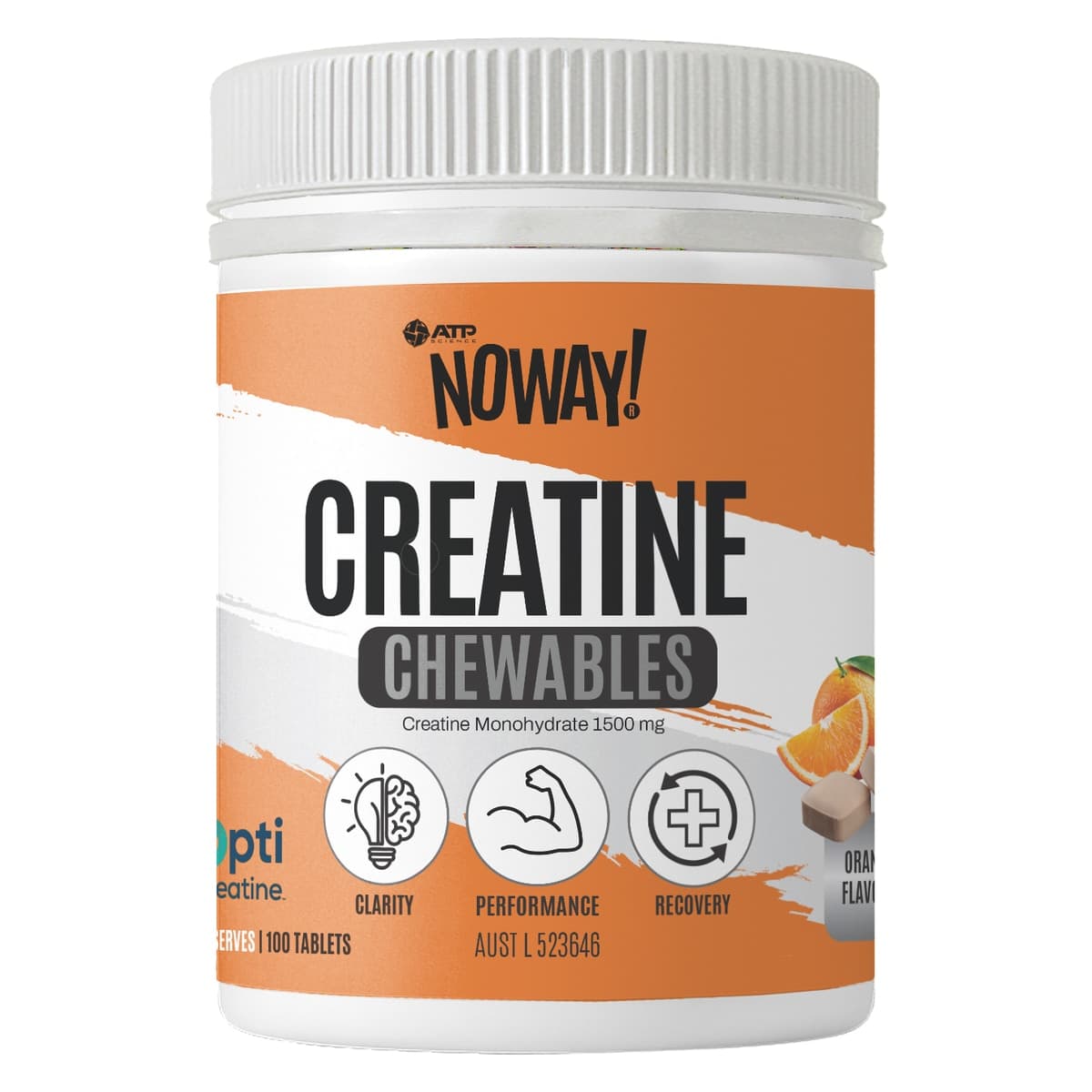 Thumbnail ATP Science Noway Noway Creatine Chewables Orange 100 Tablets