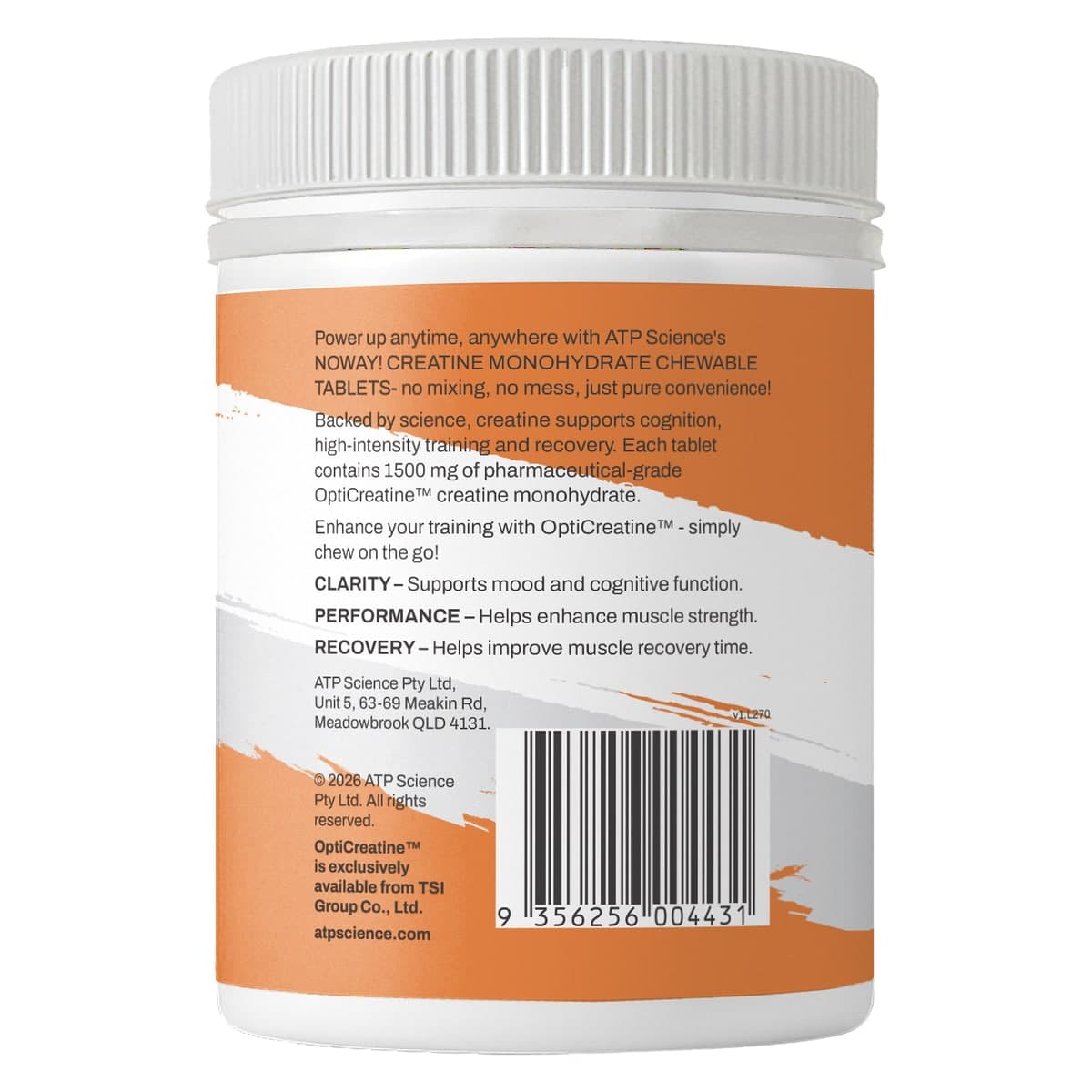 Thumbnail ATP Science Noway Noway Creatine Chewables Orange 100 Tablets