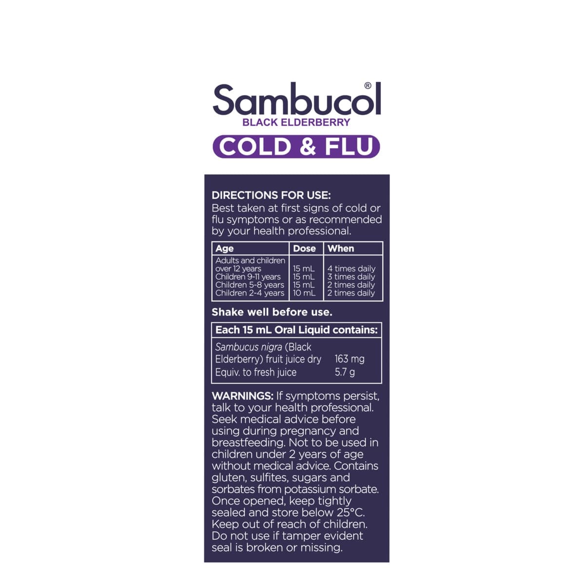 Thumbnail Sambucol Cold & Flu Relief Liquid 120ml