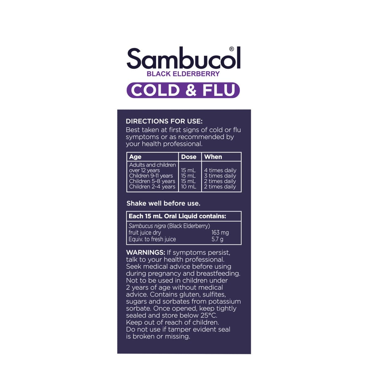 Thumbnail Sambucol Cold & Flu Relief Liquid 250ml
