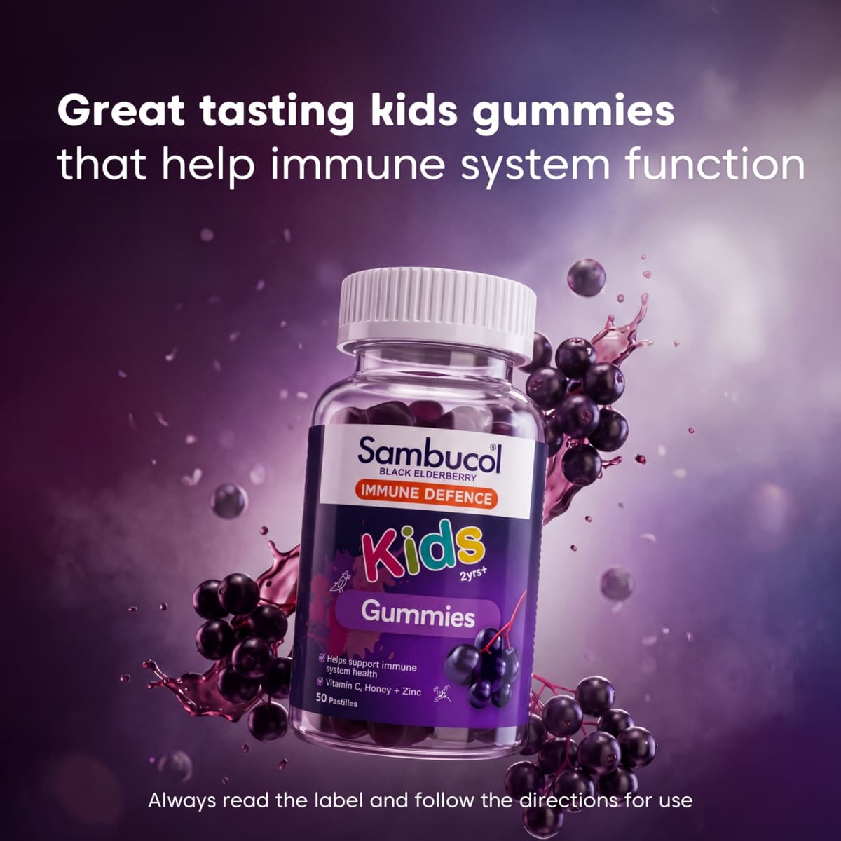 Thumbnail Sambucol Kids Immune Defence Gummies 50 Pack