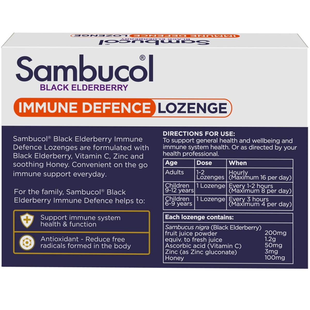 Thumbnail Sambucol Immune Defence Lozenges 20 Pack
