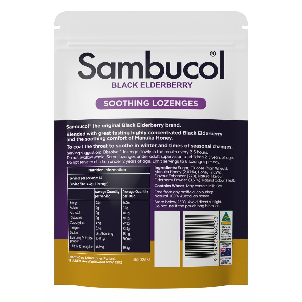 Thumbnail Sambucol Soothing Relief Throat Lozenges 16 Pack