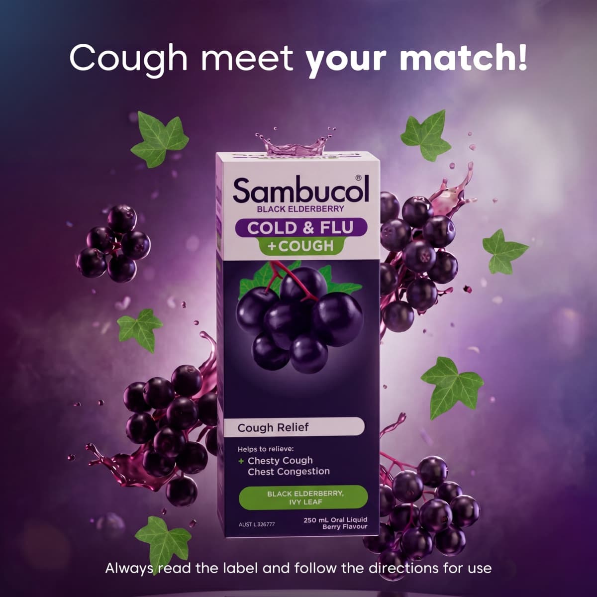 Thumbnail Sambucol Cough Relief Liquid 250ml