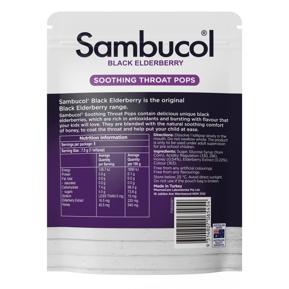 Thumbnail Sambucol Kids Soothing Throat Pops 8 Pack