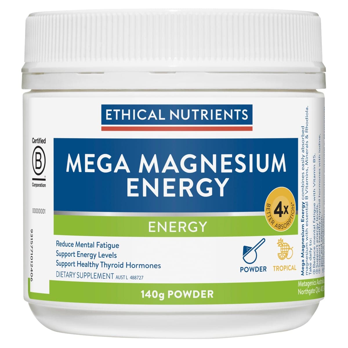 Thumbnail Ethical Nutrients Mega Magnesium Energy 140g