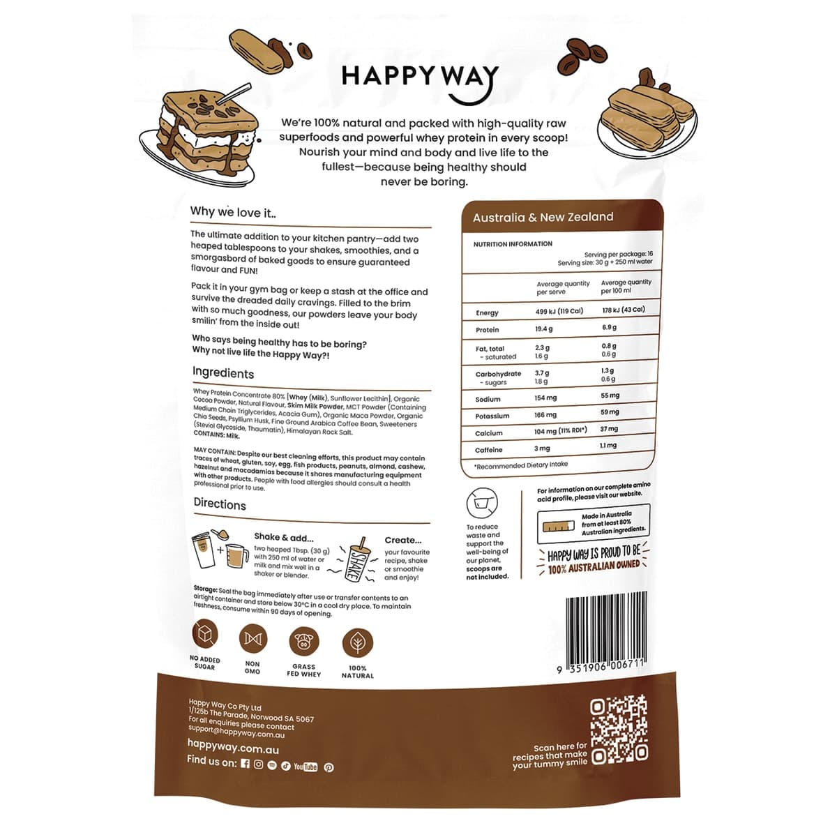 Thumbnail Happy Way Whey Protein Powder Tiramisu 500g