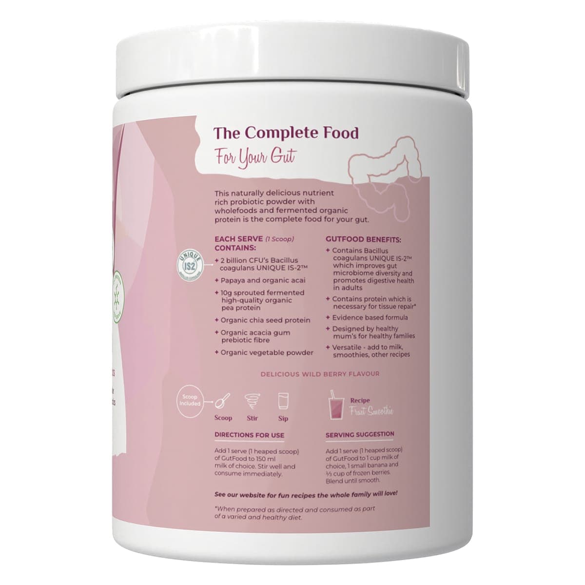Thumbnail Happy Bum Gut Food Powder Wild Berry 374g