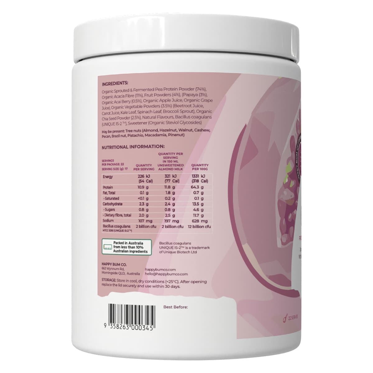 Thumbnail Happy Bum Gut Food Powder Wild Berry 374g
