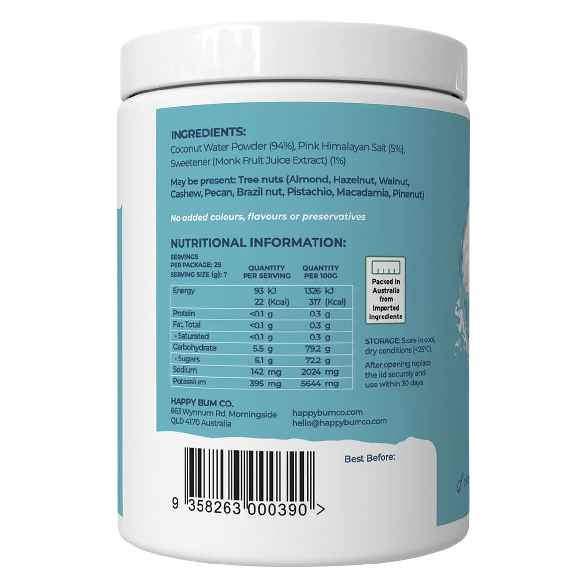 Thumbnail Happy Bum Happy Hydrate Powder Coconut 175g
