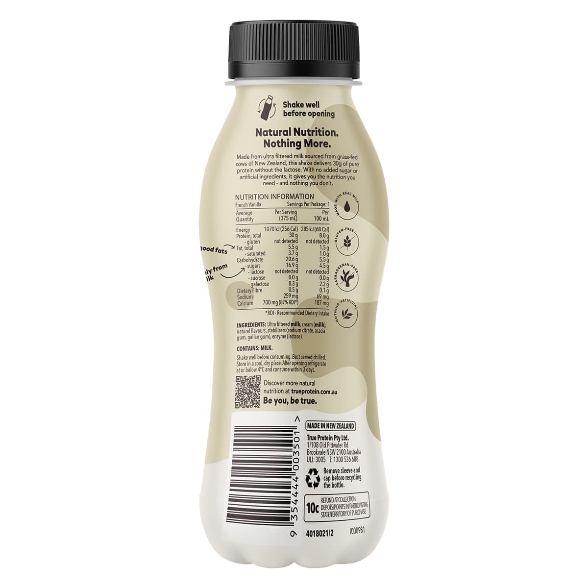 Thumbnail True Protein All Natural Protein Shake French Vanilla 375mL