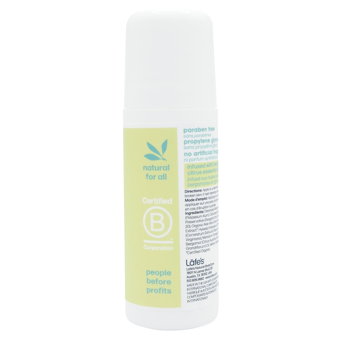 Thumbnail Lafe's Roll On Deodorant Citrus + Bergamot 88mL