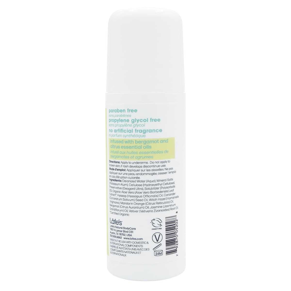 Thumbnail Lafe's Roll On Deodorant Citrus + Bergamot 88mL