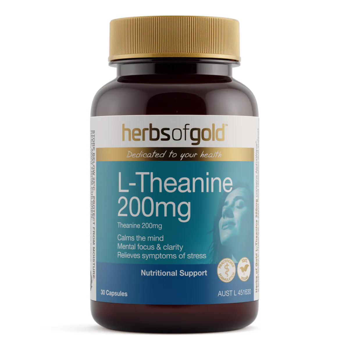 Thumbnail Herbs of Gold L-Theanine 200mg - 30 Capsules