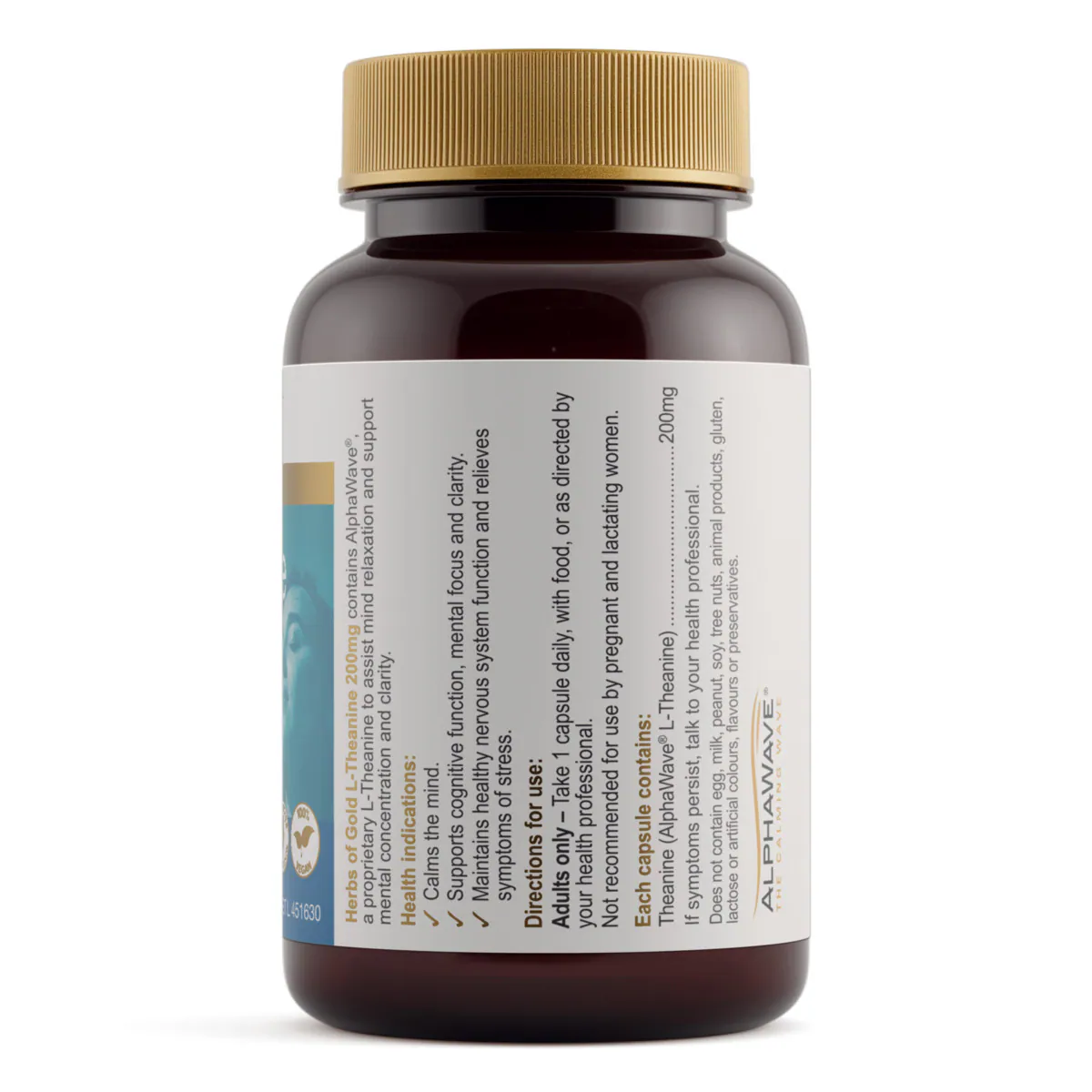 Thumbnail Herbs of Gold L-Theanine 200mg - 30 Capsules