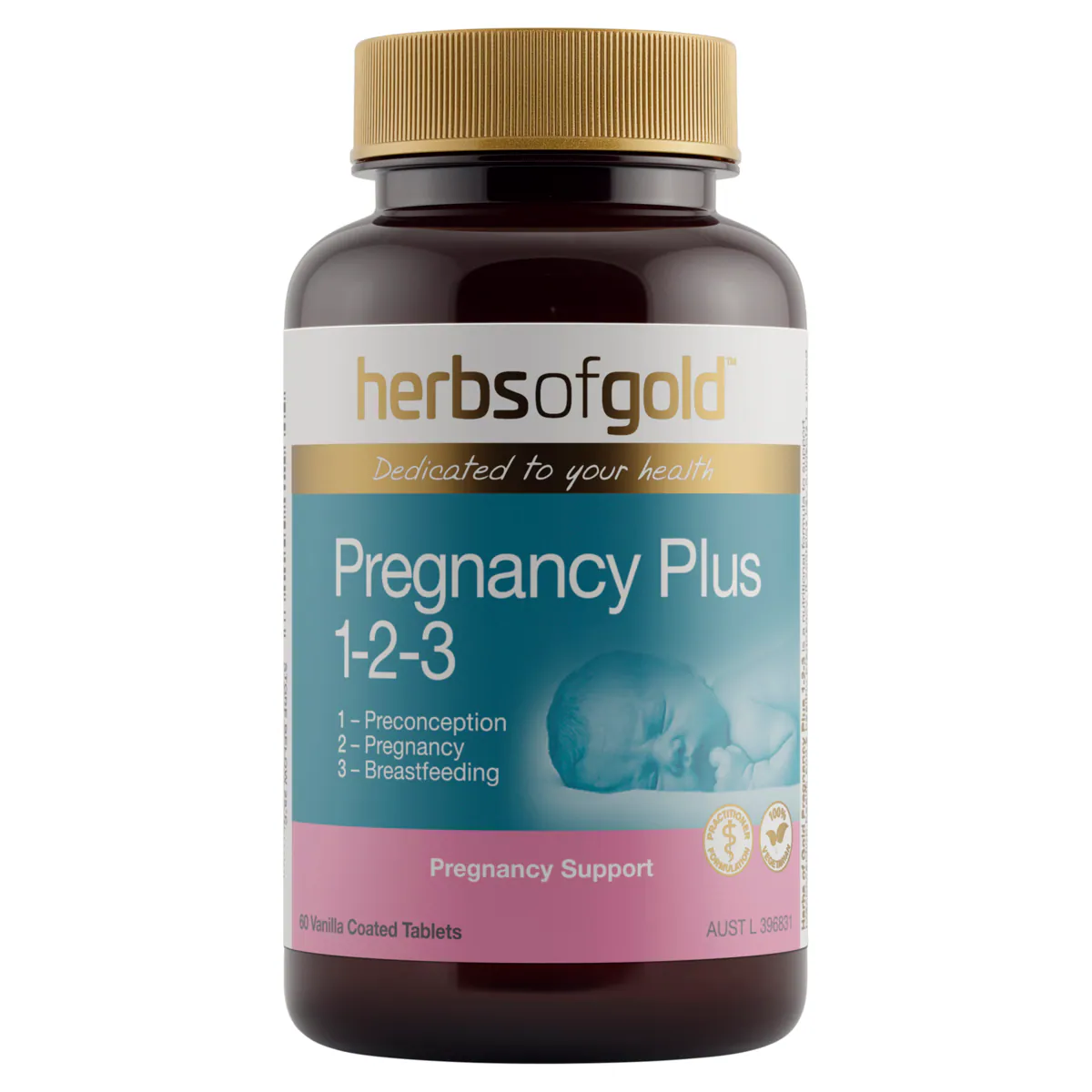 Thumbnail Herbs of Gold Pregnancy Plus 1-2-3 60 Tablets