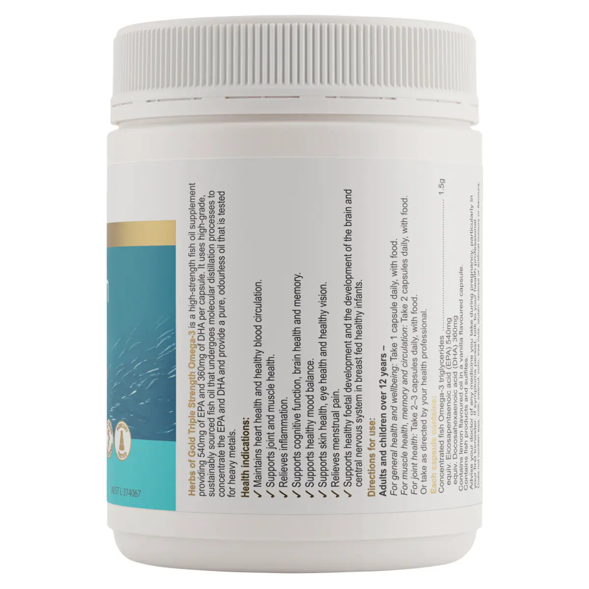 Thumbnail Herbs of Gold Triple Strength Omega-3 150 Capsules