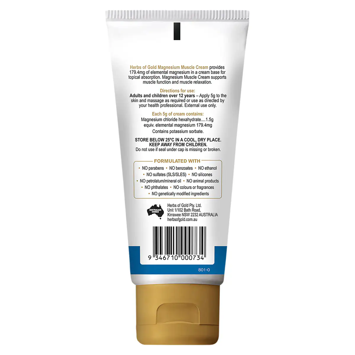 Thumbnail Herbs of Gold Magnesium Muscle Cream 100g