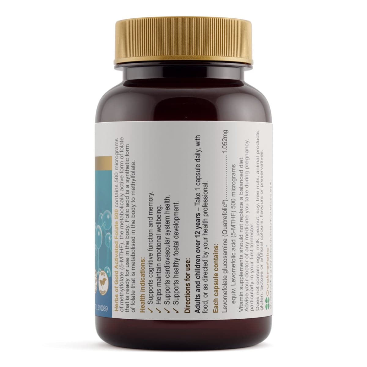 Thumbnail Herbs of Gold Activated Folate 500 60 Capsules