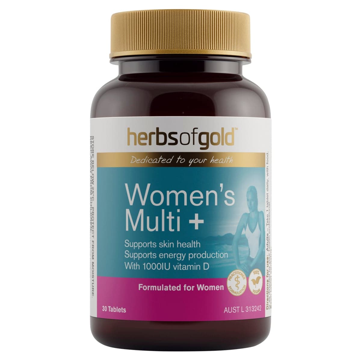 Thumbnail Herbs of Gold Womens Multi + Vitamin D3 1000IU 30 Tablets