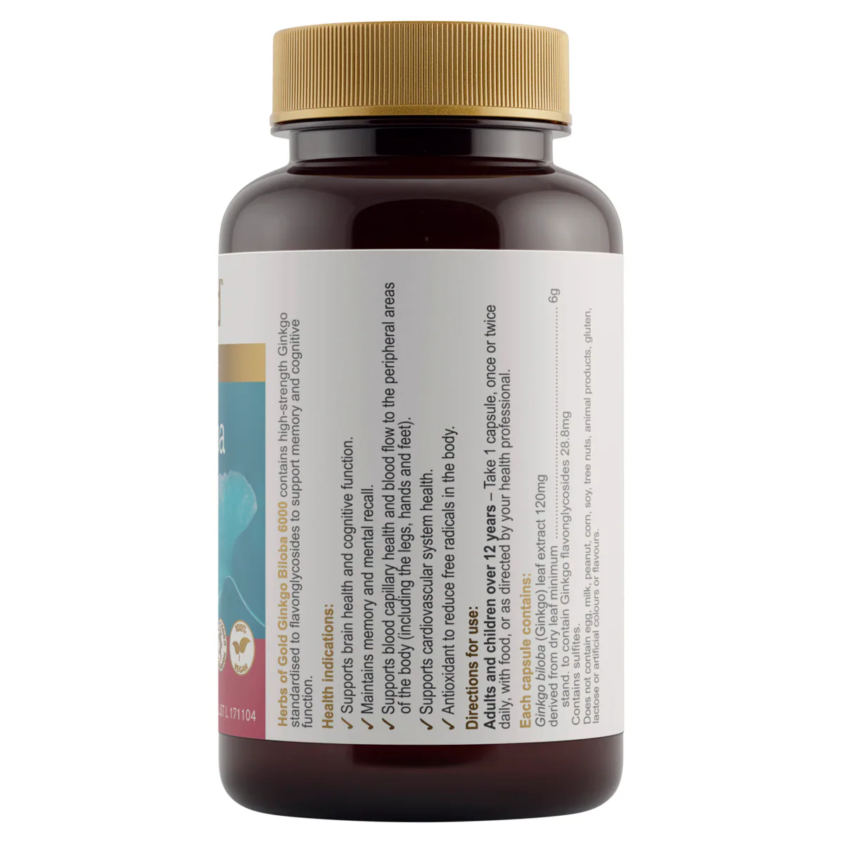 Thumbnail Herbs of Gold Ginkgo Biloba 6000 60 Capsules