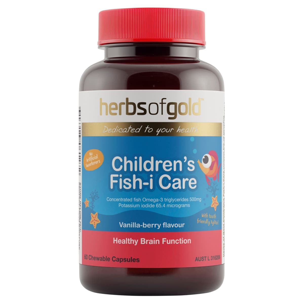 Thumbnail Herbs of Gold Childrens Fish-i Care 60 Capsules