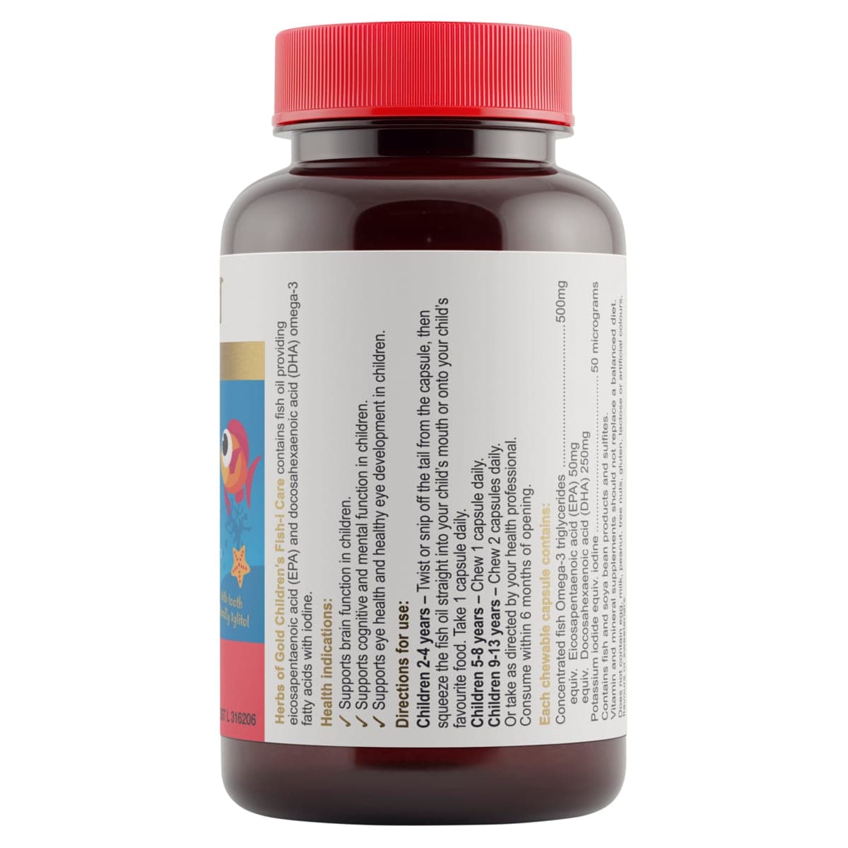 Thumbnail Herbs of Gold Childrens Fish-i Care 60 Capsules