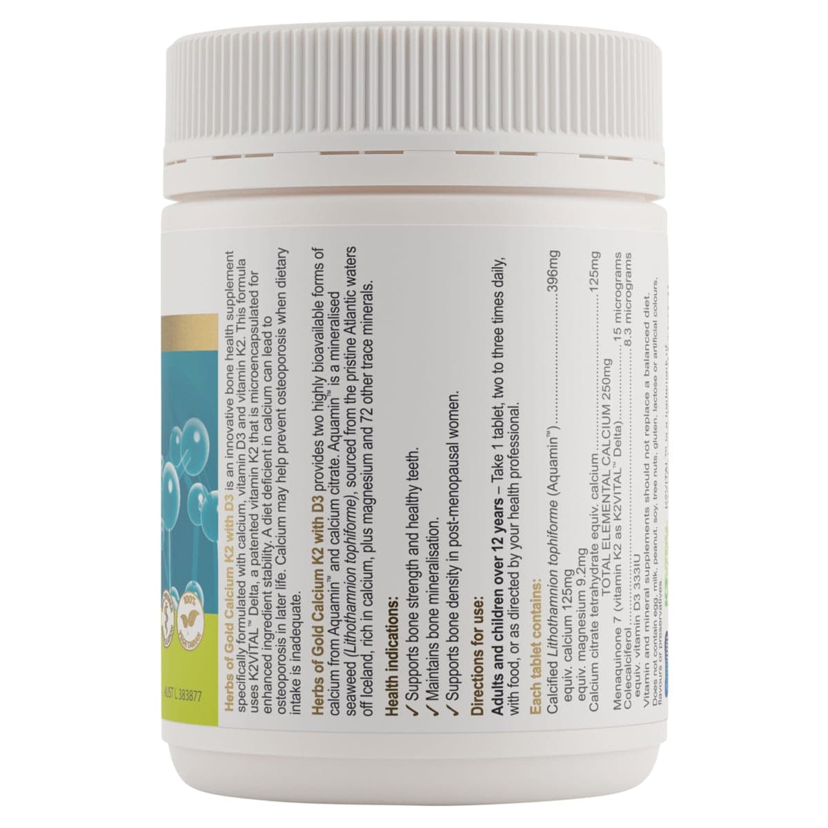Thumbnail Herbs of Gold Calcium K2 with D3 90 Tablets